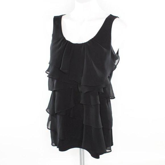 White House Black Market Tops - WHBM Black Ruffle Tank